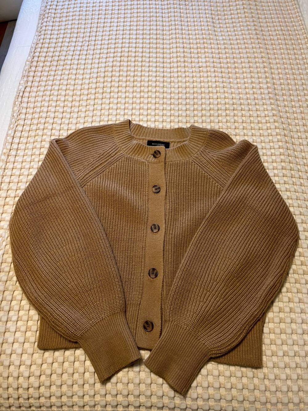 Banana Republic Cropped Button Cardigan - Camel Brown